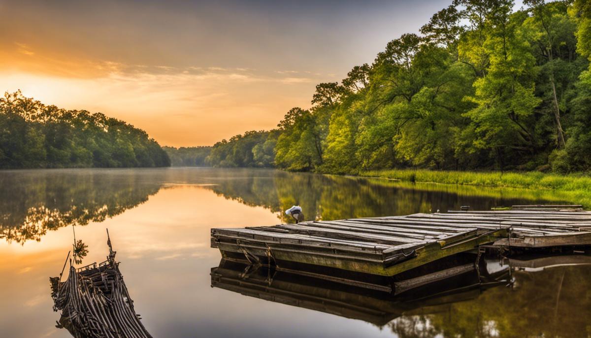 A serene image of the Tallahatchie River, showcasing its natural beauty and historical importance.
